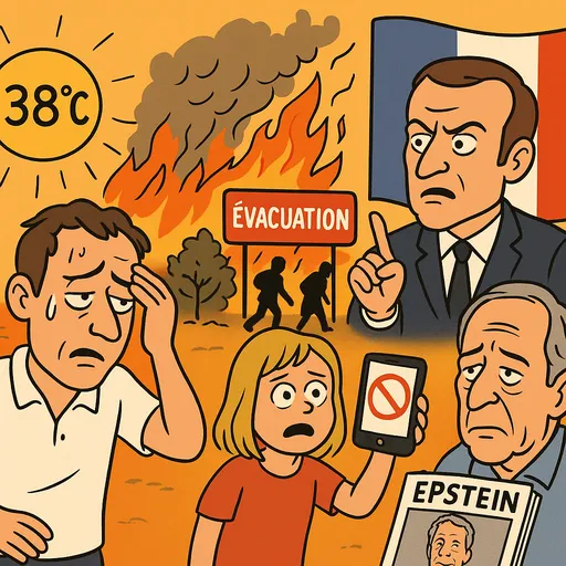 France Faces Heatwave Deaths, Wildfires, Social Media Ban, and Epstein-Linked Deaths