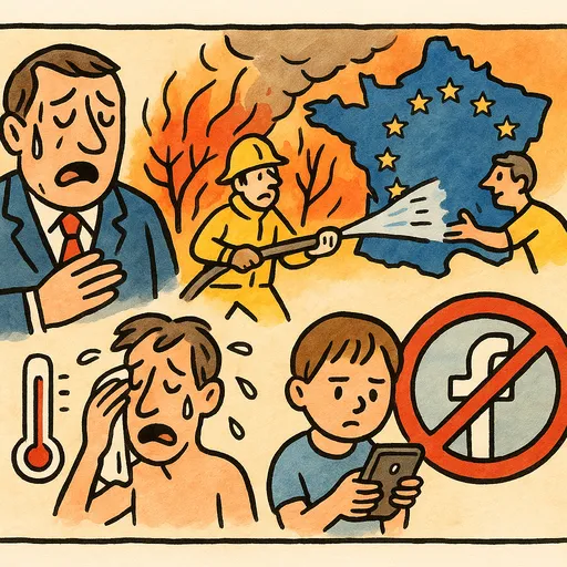 France Faces Severe Wildfires, Heatwave, and Social Media Restrictions